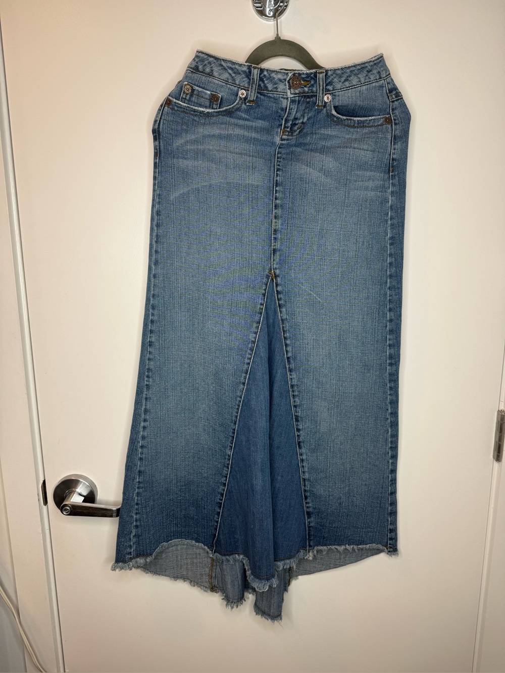 LEI Chelsea Low Rise Denim Mermaid Maxi Skirt Y2K 2000s Size 0